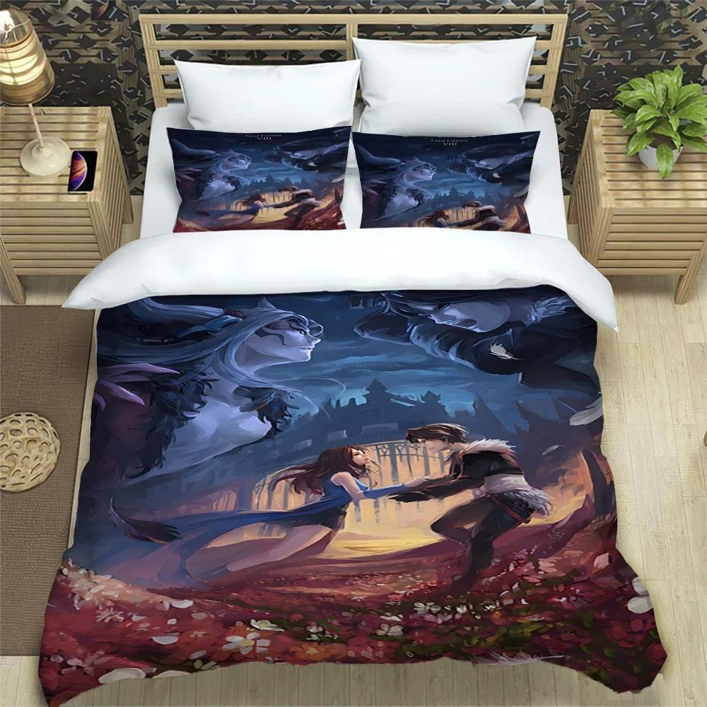 Final Fantasy Print Three Piece Bedding Set Fashion Article Children or Adults for Beds Quilt Cover Pillowcases Bedding Set Gift
