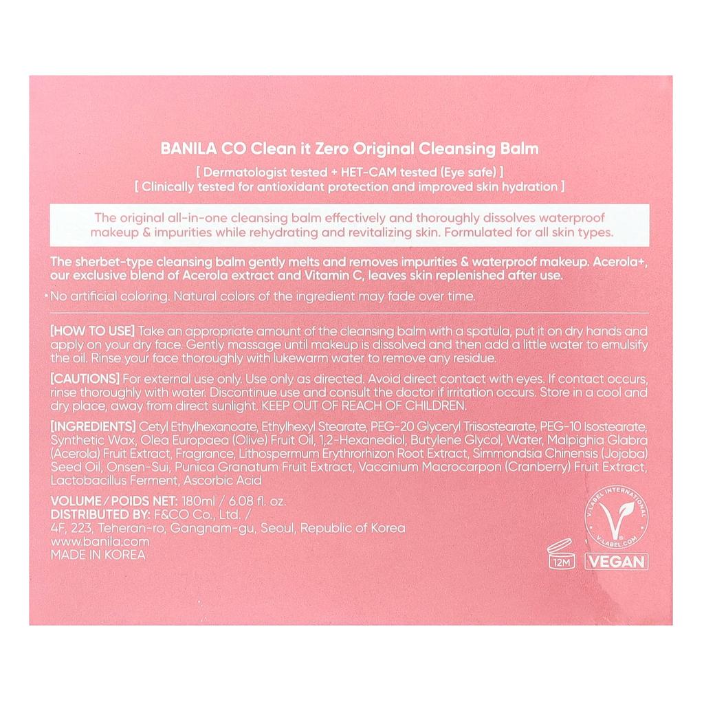 Clean It Zero, Original Cleansing Balm, 180Ml(6.08Fl Oz)
