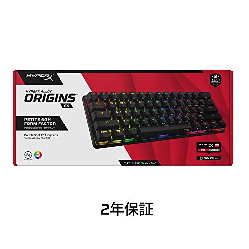 HyperX Alloy Origins 60 Compact RGB Mechanical Gaming Keyboard with 60% Layout, HyperX Switches, and a 2-Year Manufacturer Warranty (HKBO1S-RB-US/G) (