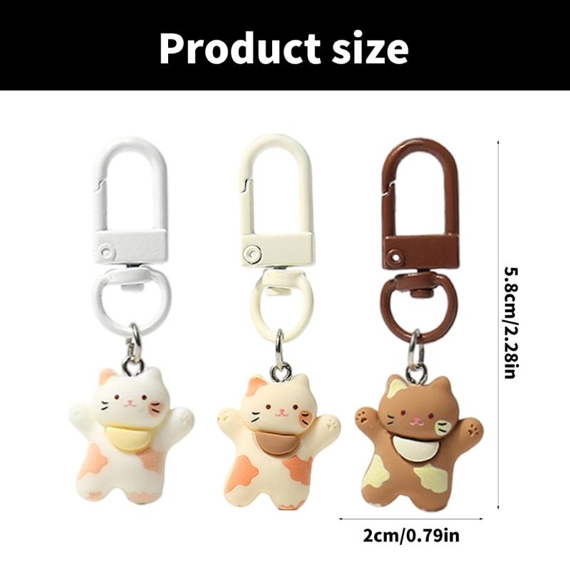 Glückliche Katzen Schlüsselanhänger Kleiner Schlüsselhalter Lieblicher Stilvoller Anhänger für Vielseitiges Tägliches Zubehör Rucksack und Geschenke Ornament