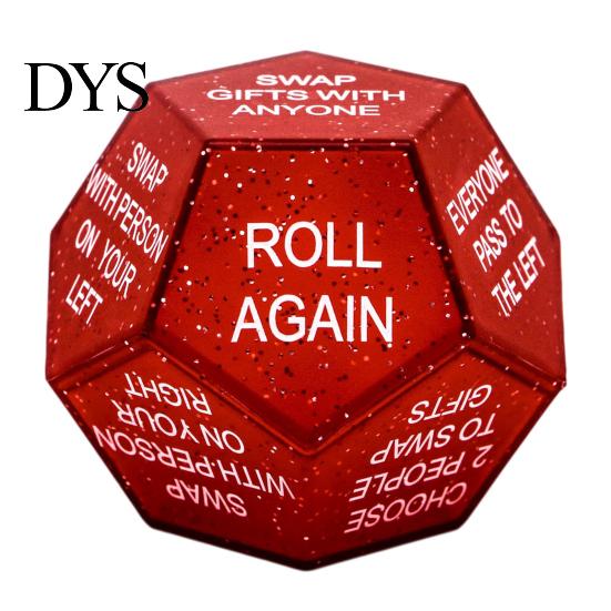 Group Activity Props Santa Swap Gift Exchange Dice, 12-Side Glitter Game Christmas Stocking Stuffers, Ideas Secret Party Favors Dice for Family Party,