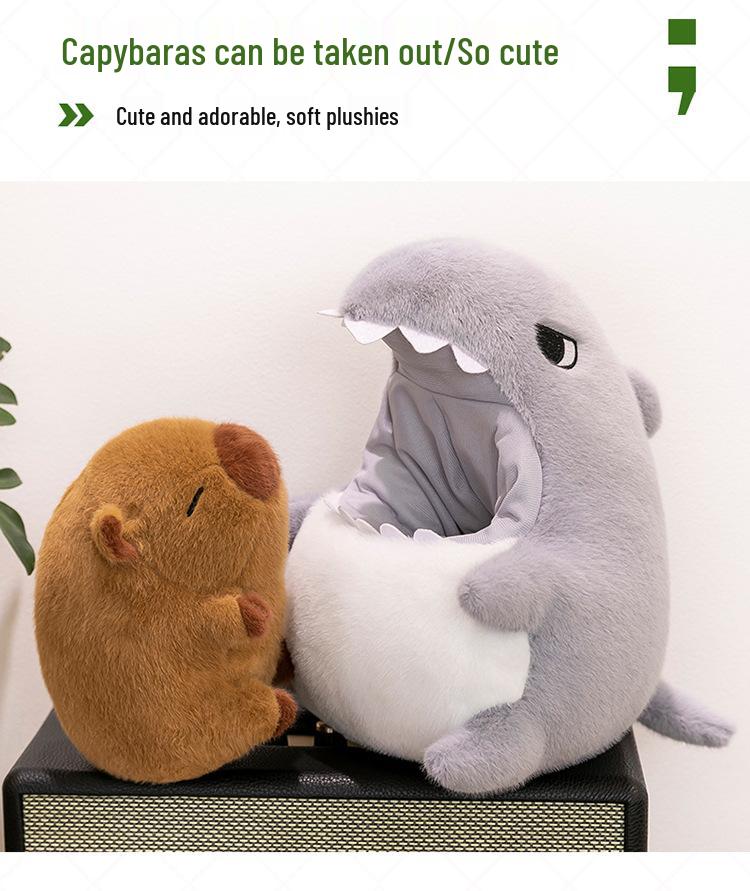 Capybara Crocodile Shark Plush Toy - Cute Stuffed Animal Pillow, Perfect Birthday Gift & Sleep Companion