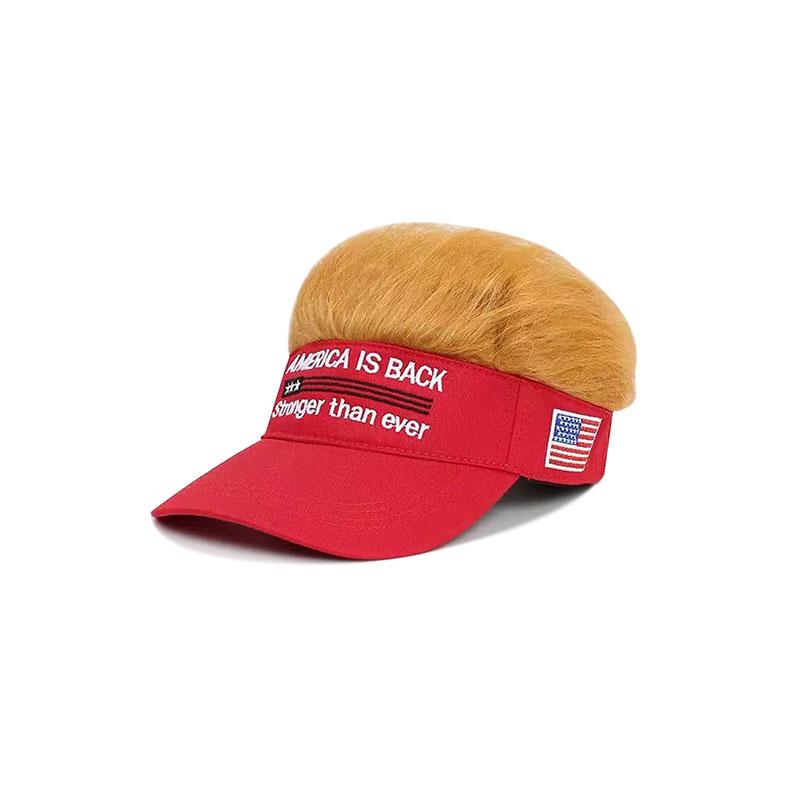 

Fashionable wig cap, stylish baseball cap, sun protection, fake hair cap, streetwear for trendy men 56 58 красный