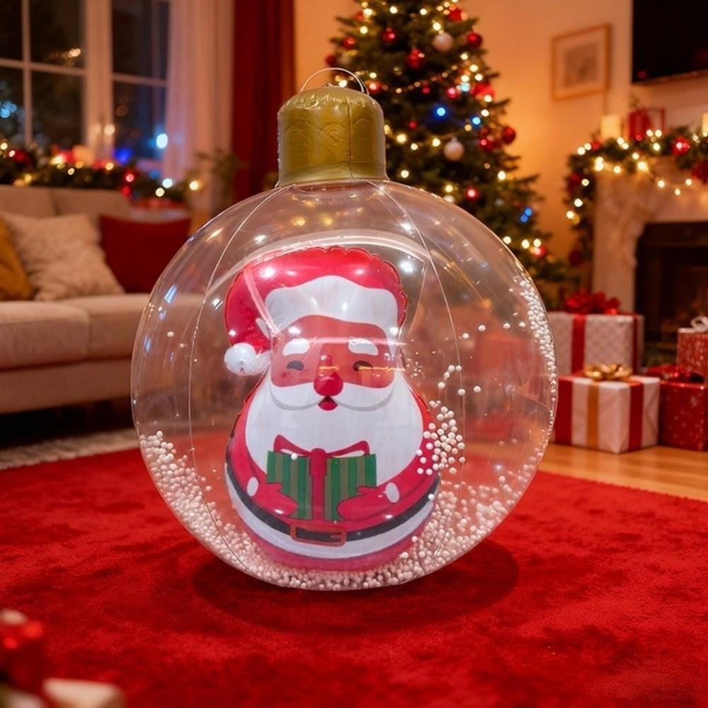 Thick PVC Giant Inflatable Christmas Ball Transparent Big Xmas Hanging Ball  Christmas Tree
