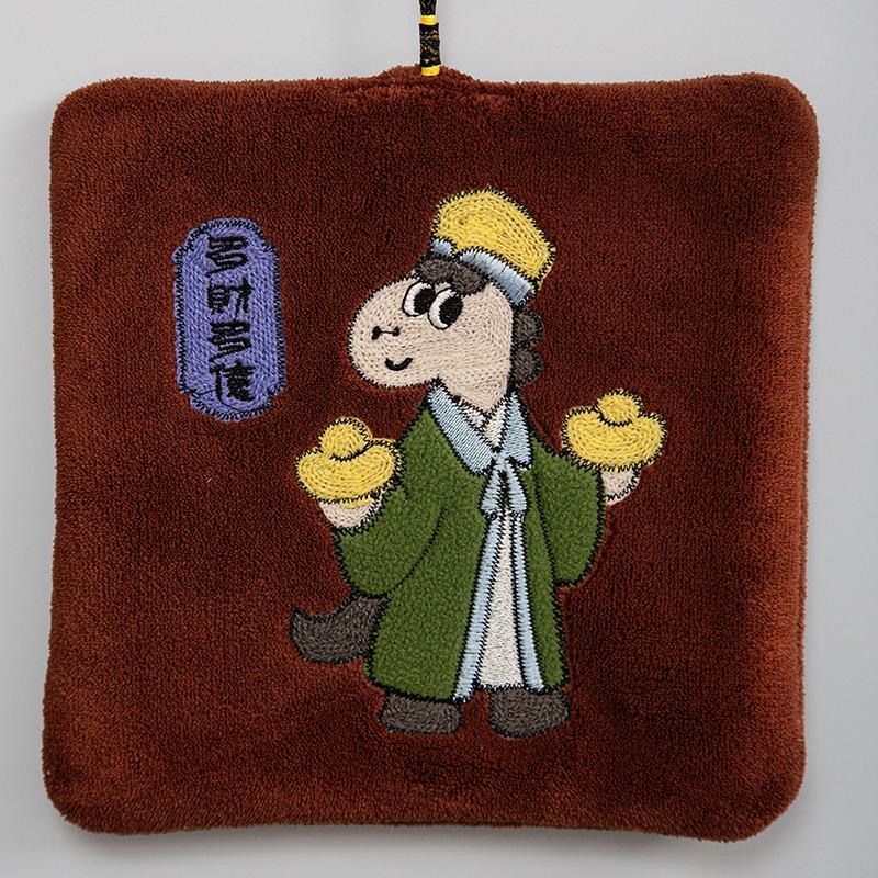 

New Year Coral Fleece Creative Lucky Pony Coral Fleece Hand Towel Mascot HorseThickened Absorbent Kitchen Bathroom Hanging Towel