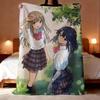 Anime Adachi and Shimamura Throw Lightweight 240g Flannel Blanket Soft Skin-friendly for Summer Cooling