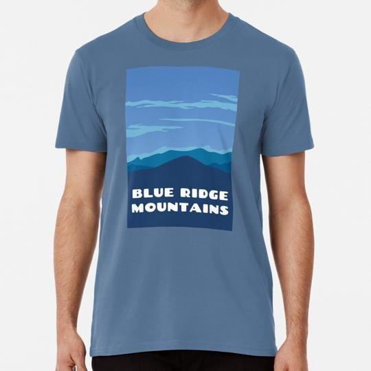 Blue Ridge Mountains Classic Art Skies Print View S to 5XL Made in USA T-Shirt