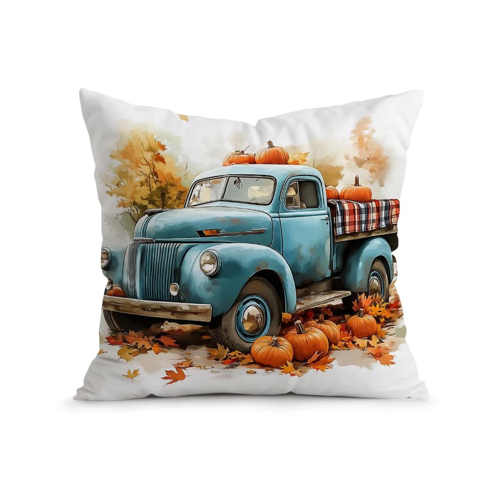 Autumn Rural Decor Pillowcase Cushion Polyester 45x45cm Throw Pillow Cover Sofa Chair Bed Cushion Cover Pillowslip Home Decor