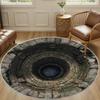 Cave Pool Illusion Round Area Rug Non-Slip Floor Mat for Living Room Bedroom Nature-Inspired Home Decor