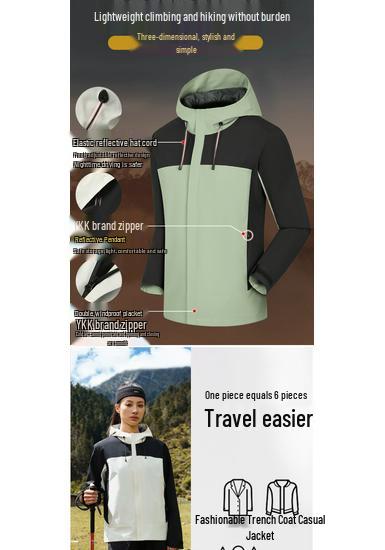 Waterproof Anti-static Color-block Outdoor Mountaineering Jacket with Custom Embroidery