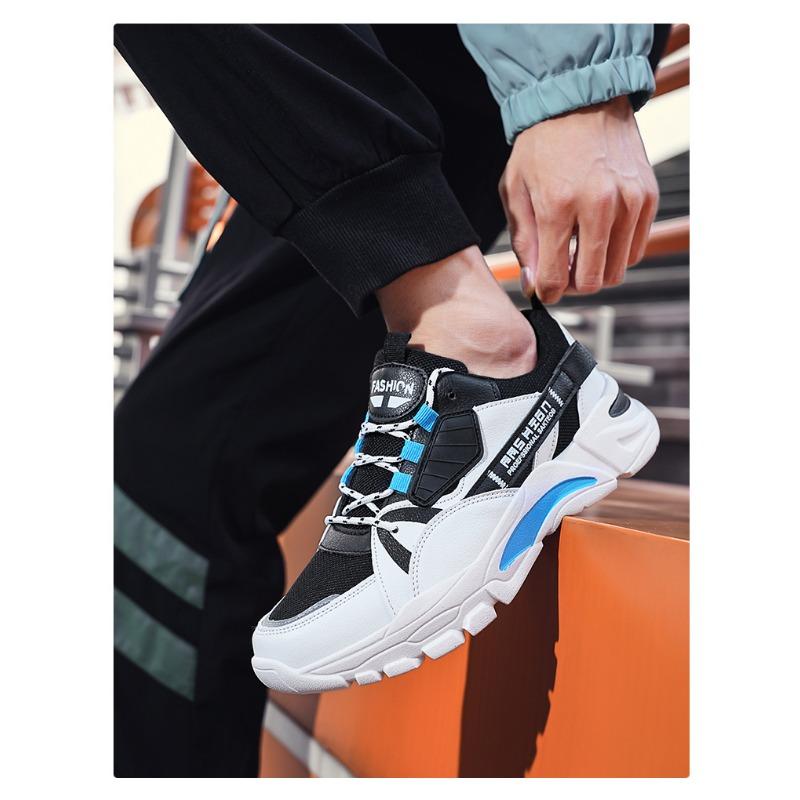 Herren Farbkombination klobige Sneaker atmungsaktives Netz rutschfest lässige Sportschuhe