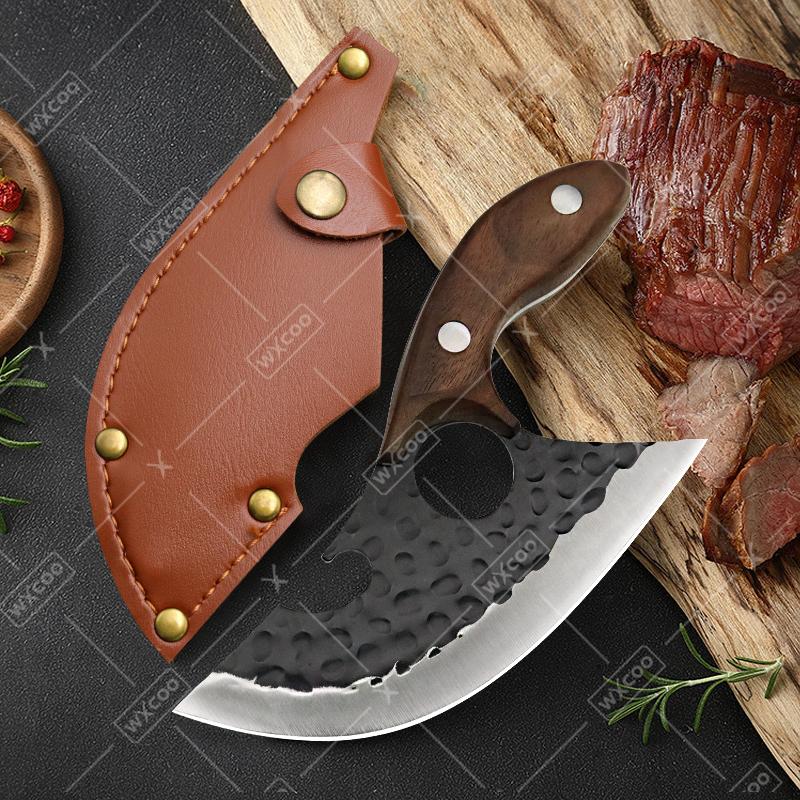 WXCOO 1PCS Kitchen Forged Knife Meat Cutting Knife Stainless Steel Butcher BBQ Knife Bottle Opener Knife Kitchen Accessories