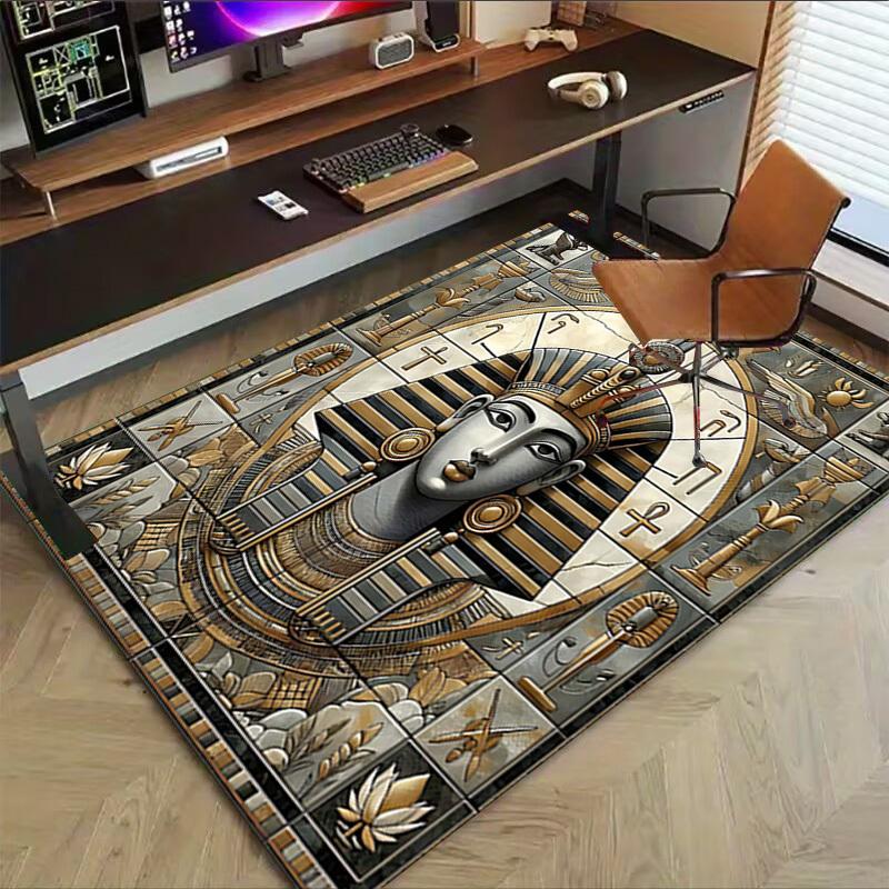 1PC Egyptian, Pharaoh Anti-slip carpet, suitable for Office, bedroomand playrooms. It can also be used as a sofa footrest cover-R39