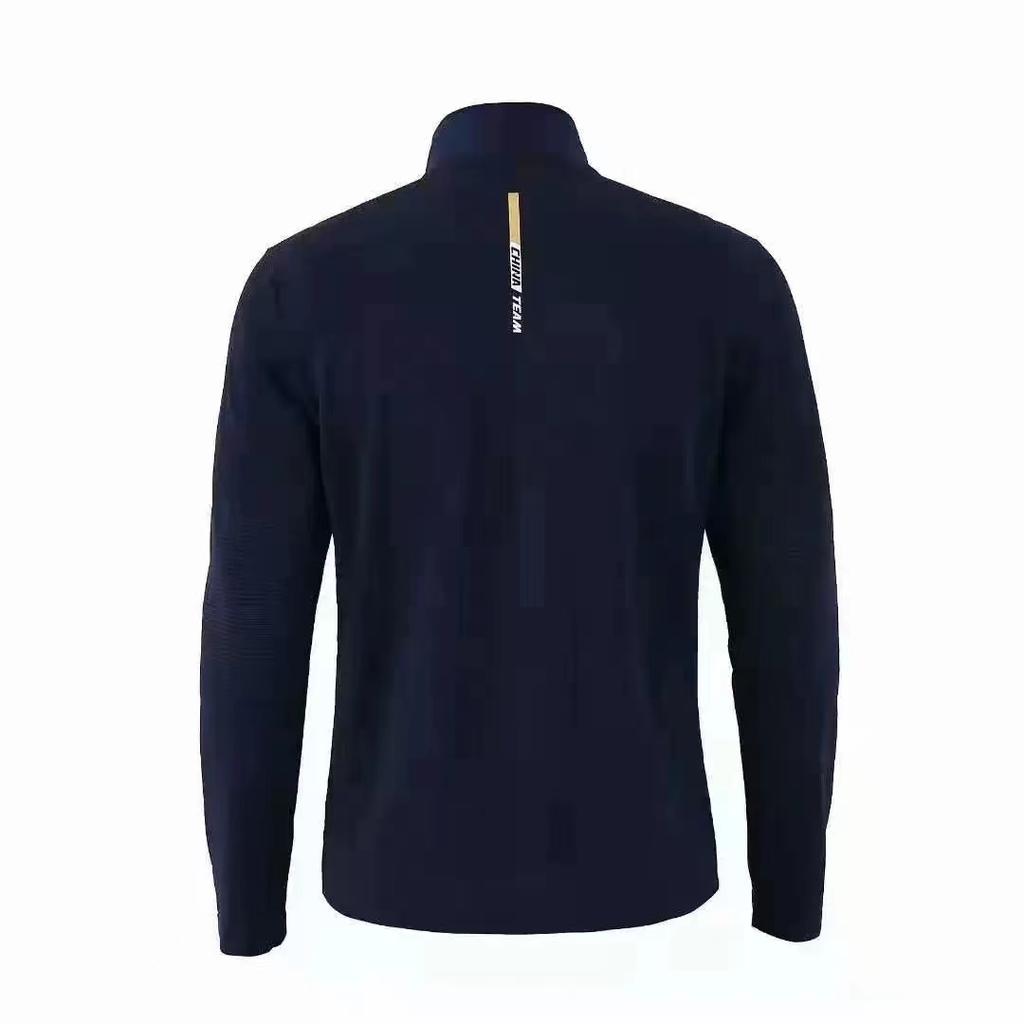 Li-Ning Solid Color Logo Cardigan Long Sleeve Sweatshirt Men sweatshirt Ink-Blue AWDR521-1