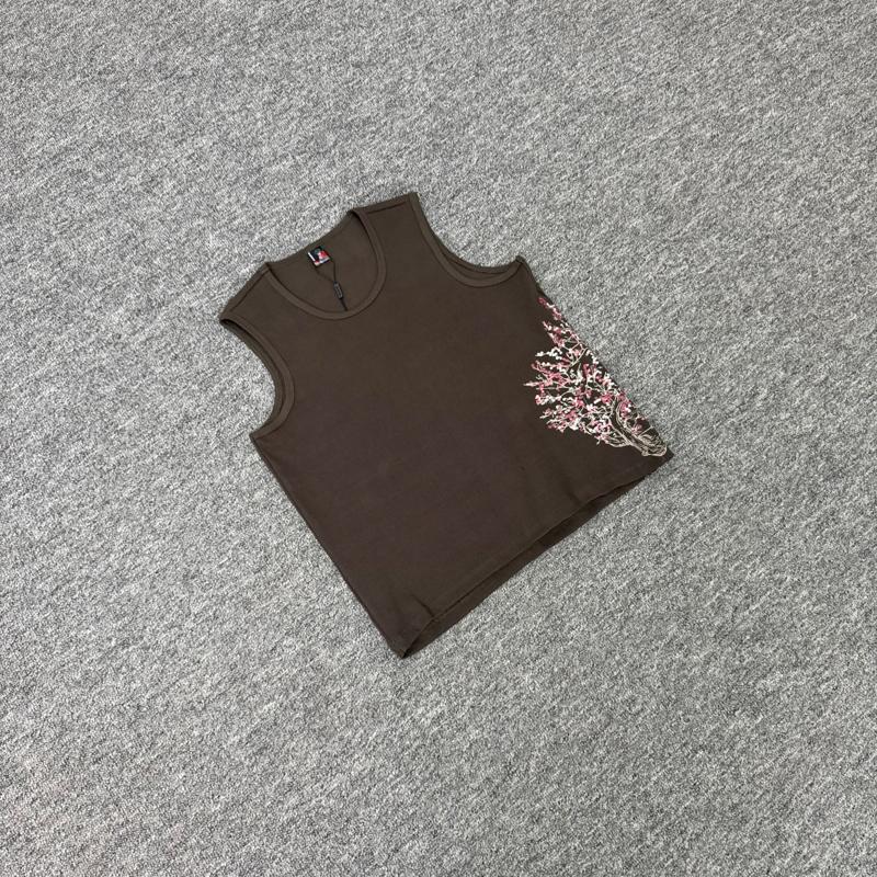 RogueWave Embroidered Sleeveless High Quality Loose Cotton Women Men Tank Top Streetwear S