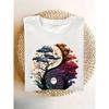 European Size Development: Women's Short-sleeved T-shirt, 100%, with Letter Print Pattern. 12485