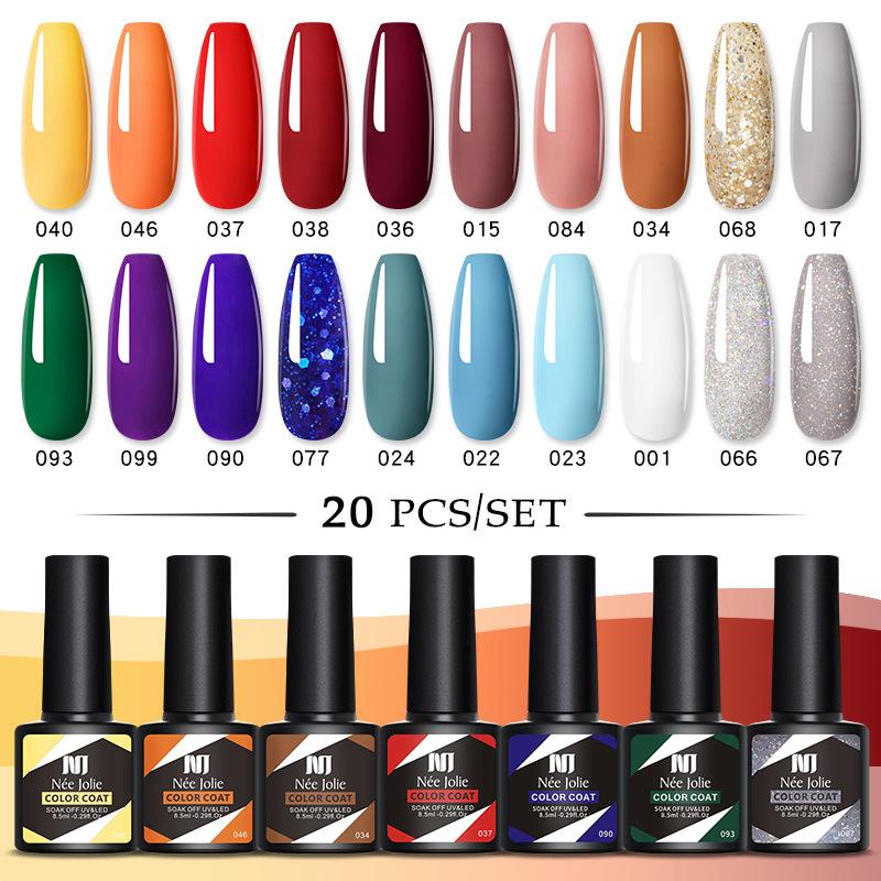 20-Color Nail Polish Glue Set Popular Color Phototherapy Glue Nail Shop Nail Glue