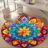 1pc Stained Glass Mandala Office Round Area Rug, Indoor Mat Suitable ForOffice, Under Office Chairs Bedroom Living Room Home Decor, Room Deco Q127