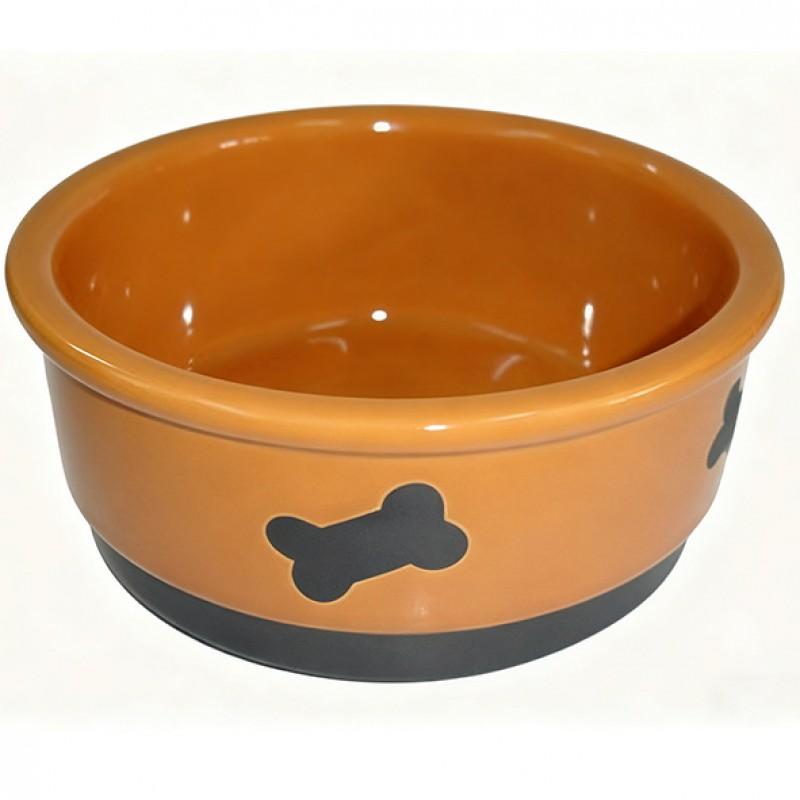 7 Inch Ceramic Glaze Pet Bowl Large Dog Feeding Salad Food