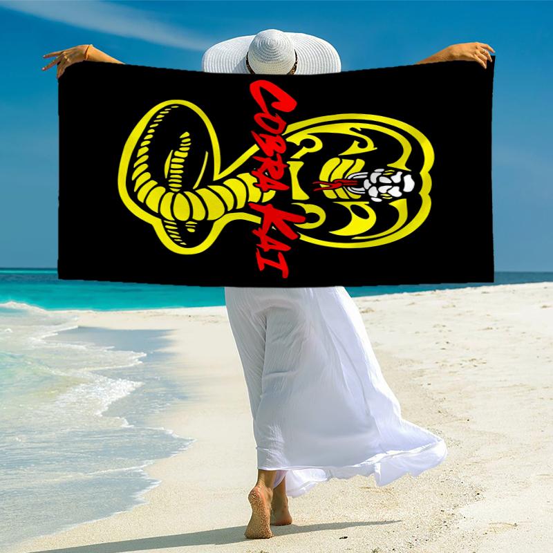 Cobra Kai Fashion Beach Towel: Ideal for Summer Adventures Soft, absorbent and quick drying suitable for swimming and bathing