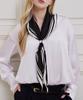 Tou [Set] Nc038 Solid Triangle Chiffon Silk Scarf & Scarfring