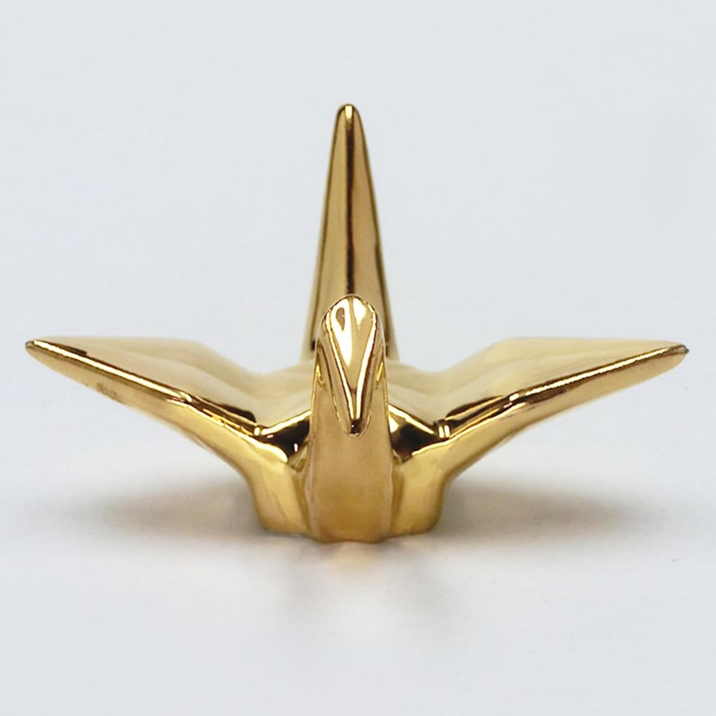 Mino Ware Chopstick 5 x Gold and Pair Crane Wooden Made in Crane-Shaped Rests, Approx. 6cm, Silver, Set, Design, Box, Gift, Japan, HH-6006A