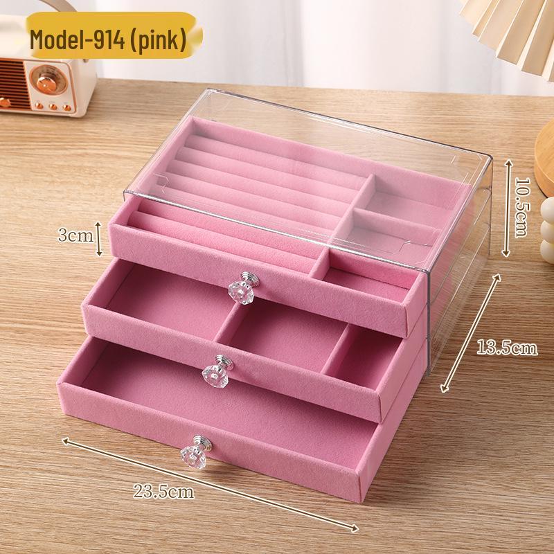 Five-Layer Acrylic Jewelry Storage Box - Earring, Necklace, Ring Organizer with Large Capacity and High-End Design