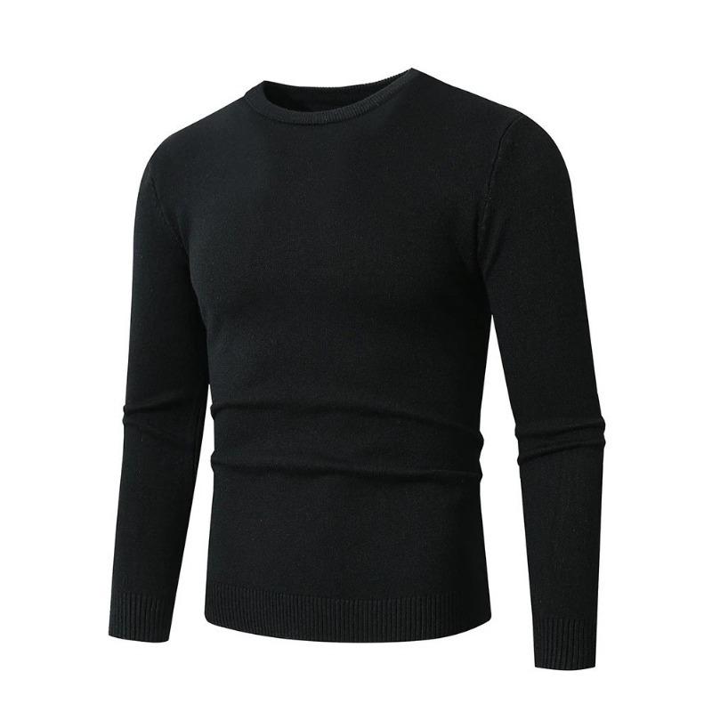 Men S Slim Fit Crew Neck Long Sleeve Knit Sweater Autumn Casual
