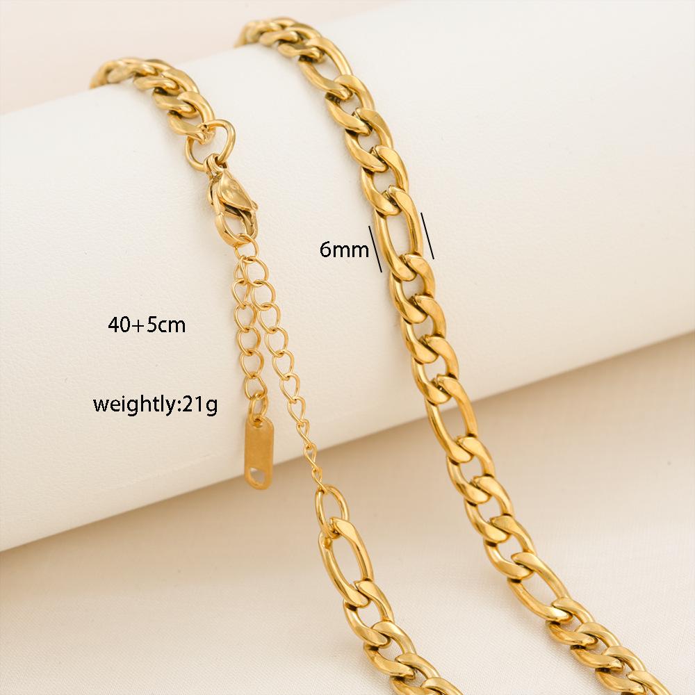 Élégant Collier Chaîne Boîte en Acier Titane Plaqué Or 18 Carats pour Femmes