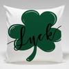 St. Patrick'S Day Four-Leaf Clover Throw Pillow Cover With Short Plush Print For Living Room Sofa Decoration Cushion Cover