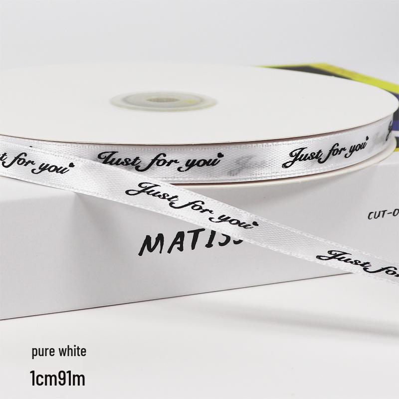 1cm Englische Satinband für DIY-Bouquet, Blumendekoration, Geschenkkorb-Binden und Verpackung.