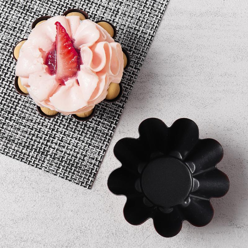 Muffin Cup Carbon Steel Egg Tart Molds Mini Non-Stick Cake Mold Reusable Creative Tartlet Baking Mold Pizza Pan