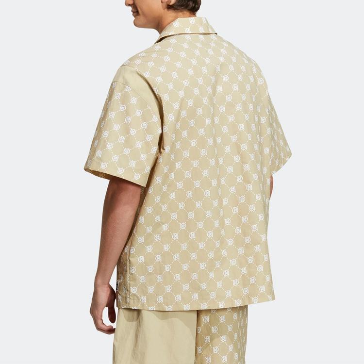 adidas neo Pattern Full Print Athleisure Casual Sports Short Sleeve Shirt 'Gold' Men's IB5857