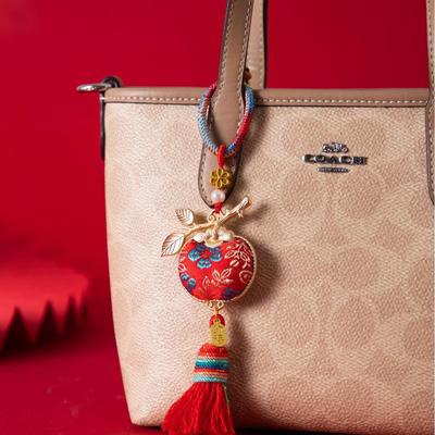Intricate Song Brocade Double-Sided Pendant - New Chinese Style Charm for Bags and Cars