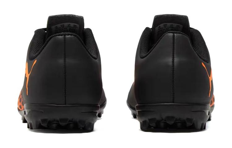 Puma Rapido 3 Spirit 3 TT Jr Abrasion Resistant Low Top Kids' Soccer Shoes Black Orange 106072-04