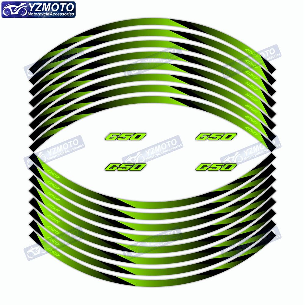 For Kawasaki Ninja650 Ninja 650 Motorcycle 17 Inch Front And Rear Wheel Hub Sticker Decal Waterproof Reflective Rim Stickers