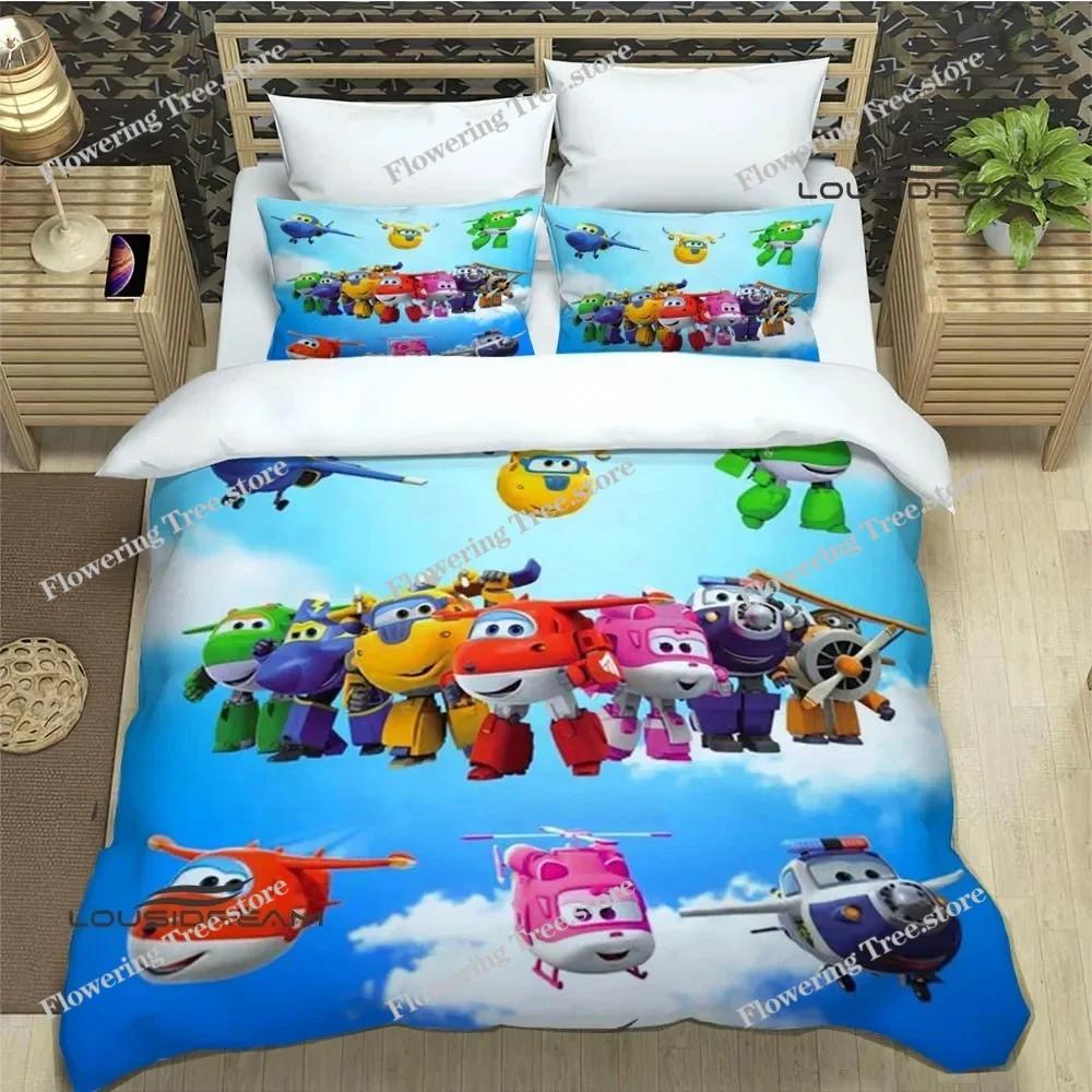 Cute Cartoon Super Wings Bedding Sets Exquisite Supplies Set Duvet Cover Bed Comforter Set Bedding Set Luxury Birthday Gift