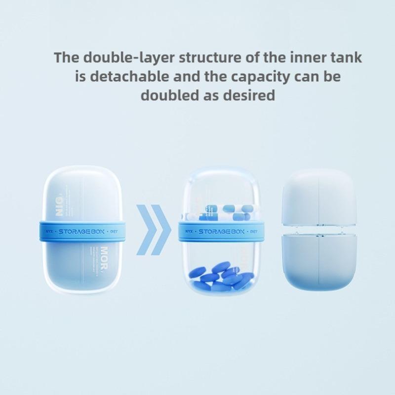 Leak-Proof Silicone Pill Box Portable Vitamin Organizer with Daily Compartments for Seniors & Travel Pill Container Storage