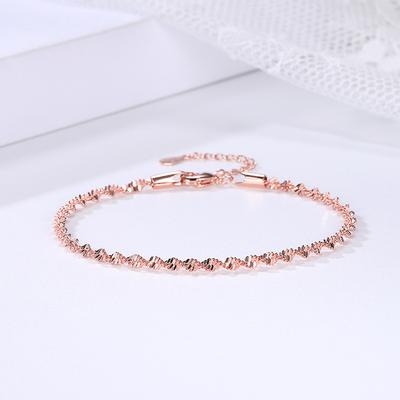 New Fashion Rose Gold Charm Bracelet Women Wedding Engagement Twisted Bracelet Fashion Jewelry