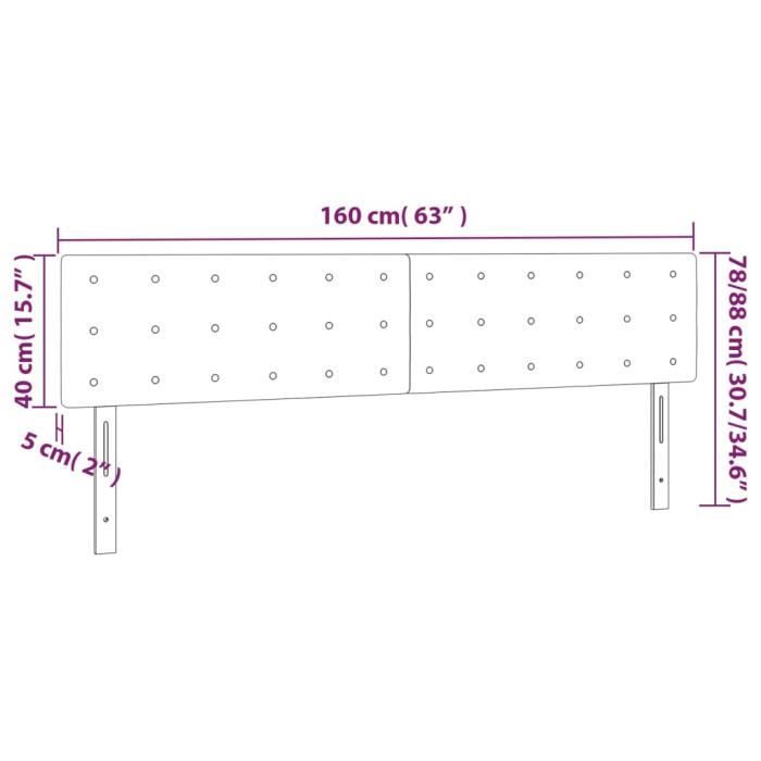 3121713 vidaXL LED Headboard Cappuccino 160x5x78-88 Cm Faux Leather
