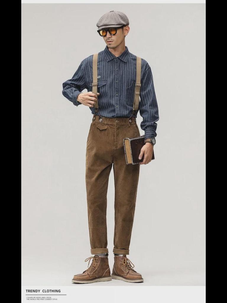 "Męskie spodnie sportowe w stylu retro punkowym - kombinezon w stylu brytyjskim"