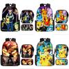 Pokmon Pikachu 3-teiliges Rucksack-Set Wasserdichtes Oxford-Gewebe Für Grundschüler