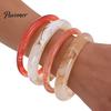 Bracciale in Resina Fatto a Mano 4 Pezzi Bangle Grosso per Donne, Set di Bracciali Bangle Geometrici Larghi Retro con Motivo Marmo, Gioielli Statement Impilabili Regalo Quotidiano