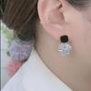 2023 Classic Black Square Diamond Earrings - Retro Style