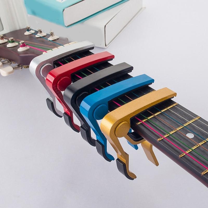Portable 6-String Guitar Tunings Clamp Light Weight Quick Release Capo for Guitars, Ukulele, Bass, Mandolin, Banjo