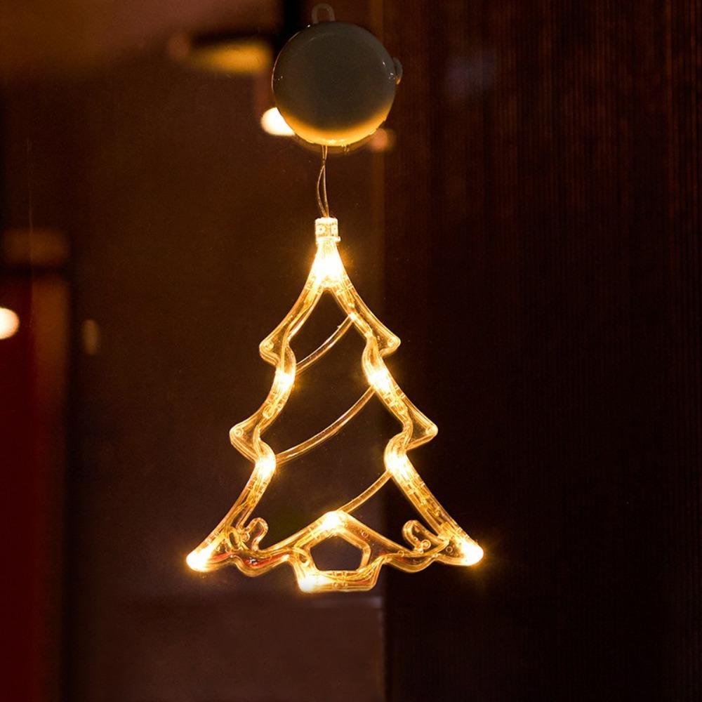 Suction Cup Snowflake Light Warm Light Christmas Decoration  Holiday Lighting