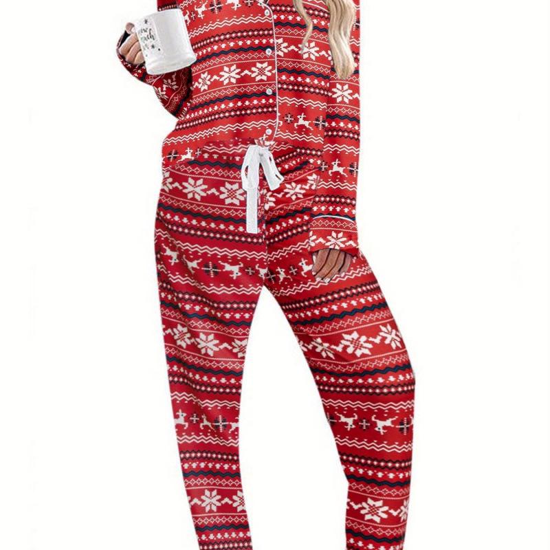 Women's Long-Sleeve Pajama Shirt - Casual Button-Down