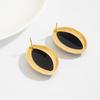 1 pár retro pryskyřičných akrylových oválných náušnic pro ženy, trendy zlatá barva, geometrické náušnice, módní šperky a doplňky