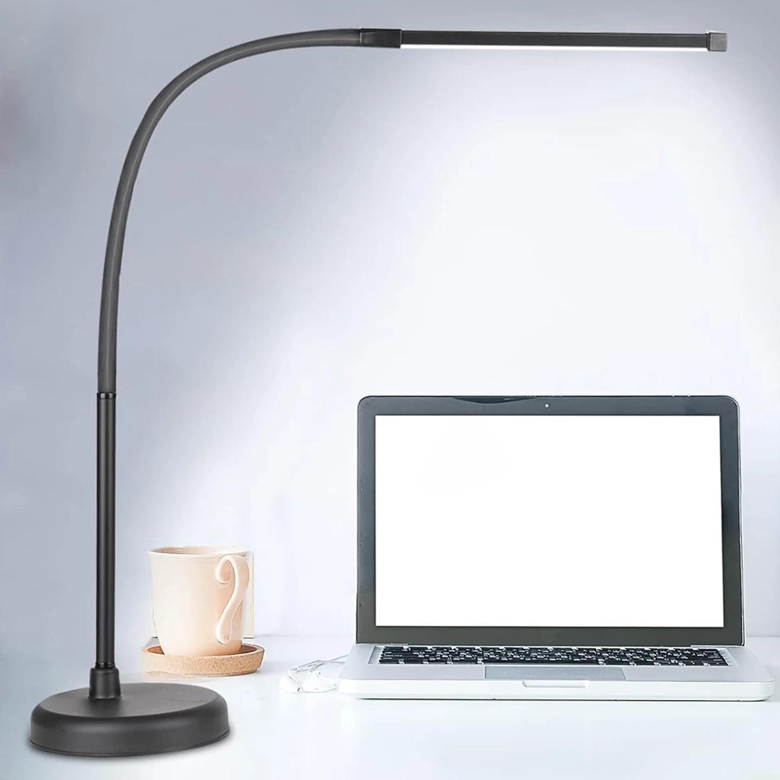 

Swing Arm Architect Task Lamp with Long Flexible Gooseneck 3 Color Modes LED Desk Lamp and USB Adapter for Home Reading Lamp чёрный