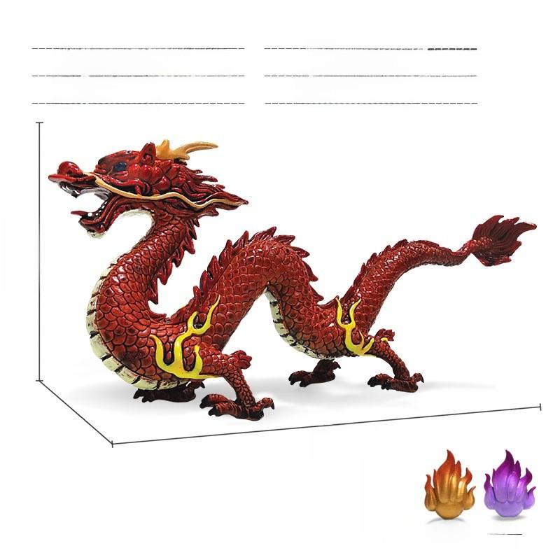 Chinesische Drachenmythologie Modell Pvc Statische Skulptur für Büro- oder Wohnzimmerausstellung